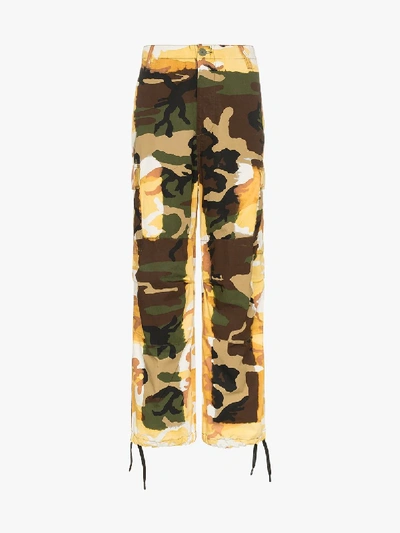 Shop Liam Hodges Acid Camouflage Cargo Pants In Green