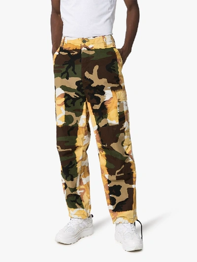 Shop Liam Hodges Acid Camouflage Cargo Pants In Green