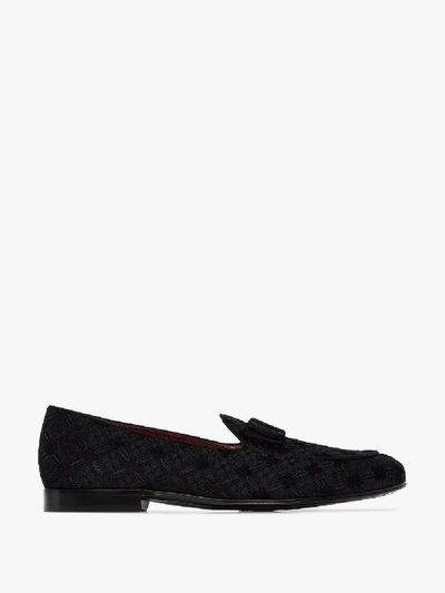 Shop Dolce & Gabbana Black Brocade Loafers