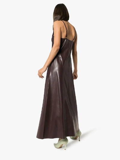 Shop Nanushka Anira Vegan Leather Slip Dress In Purple