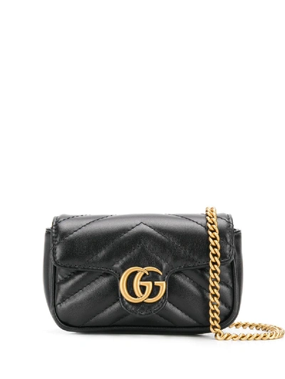 Shop Gucci Mini Gg Marmont Matelassé Bag In Black