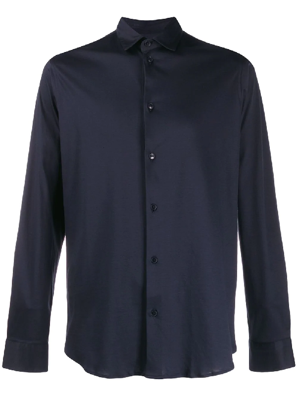 Z Zegna Slim Fit Button Shirt In Blue | ModeSens