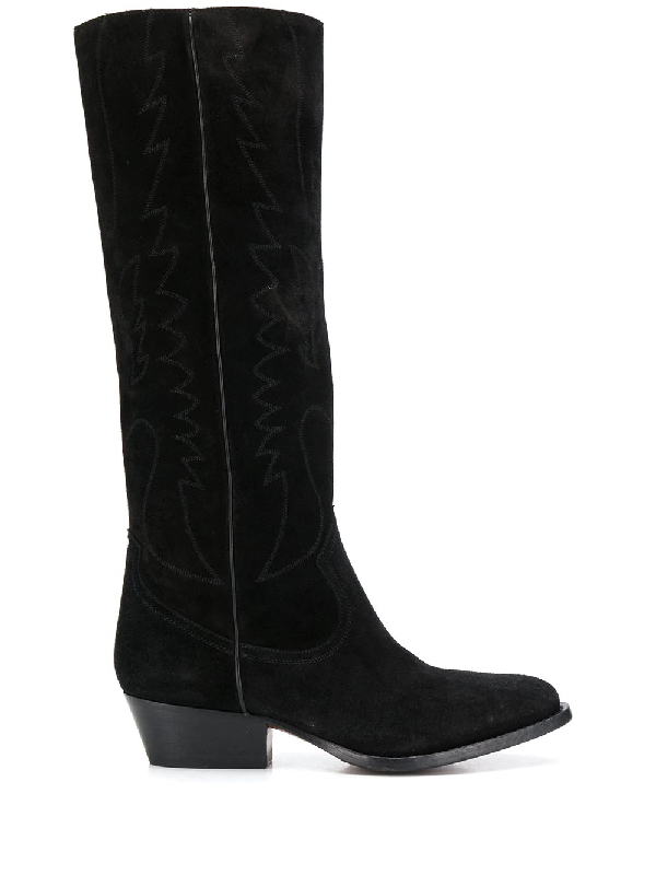 Buttero Knee-Length Boots In Black | ModeSens