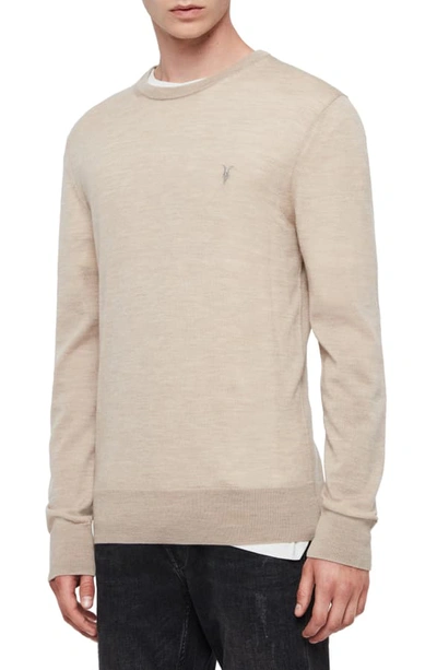 Shop Allsaints Mode Slim Fit Merino Wool Sweater In Sand Taupe