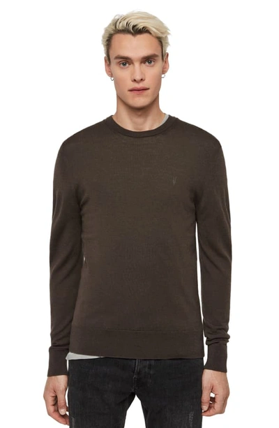 Shop Allsaints Mode Slim Fit Merino Wool Sweater In Willow Green