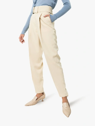 Shop Hyke Tropical Motorcycle High Rise Trousers In Neutrals