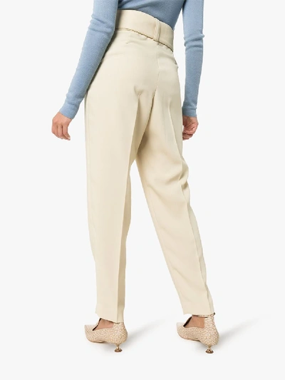 Shop Hyke Tropical Motorcycle High Rise Trousers In Neutrals