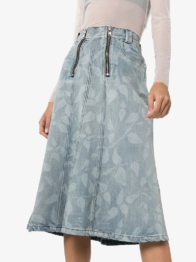 Shop Gmbh Stinging Nettle Print Midi Skirt In Blue