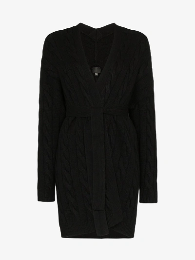 Shop Nili Lotan Serena Belted Cashmere Cardigan In Black