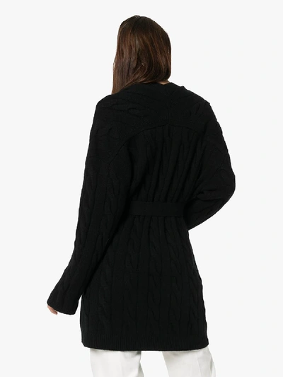 Shop Nili Lotan Serena Belted Cashmere Cardigan In Black