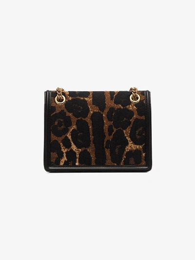 Shop Dolce & Gabbana Multicoloured Devotion Leopard Print Shoulder Bag In Brown