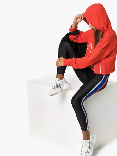 Shop P.e Nation Restart Logo Cotton Hoodie In Red
