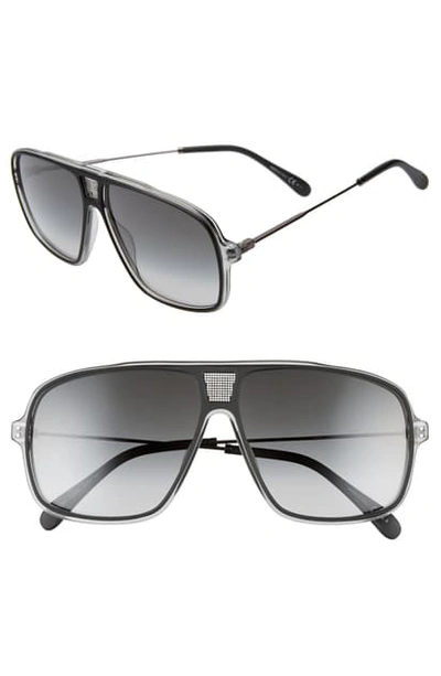Shop Givenchy 61mm Gradient Navigator Sunglasses In Black Ruthenium/ Dark Grey