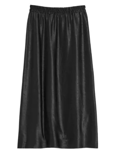 Shop Theory Esy Satin Midi Skirt In Black