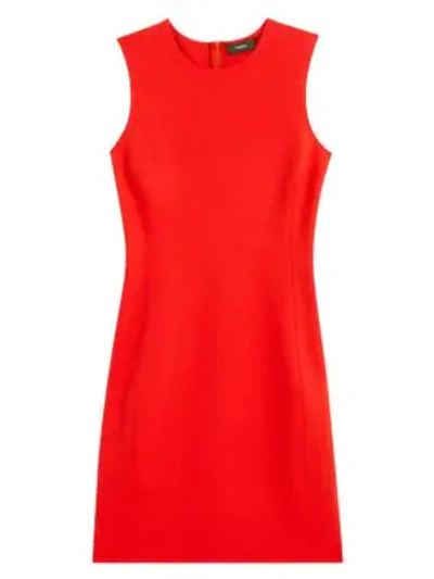 Shop Theory Core Fitted Sheath Dress In Bright Ruby