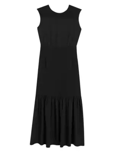 Shop Theory Sleeveless Blouson A-line Maxi Dress In Black
