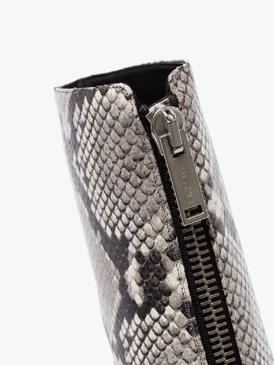 Ben Taverniti Unravel Project Unravel Project Grey 100 Snake Print Ankle Boots In Grey
