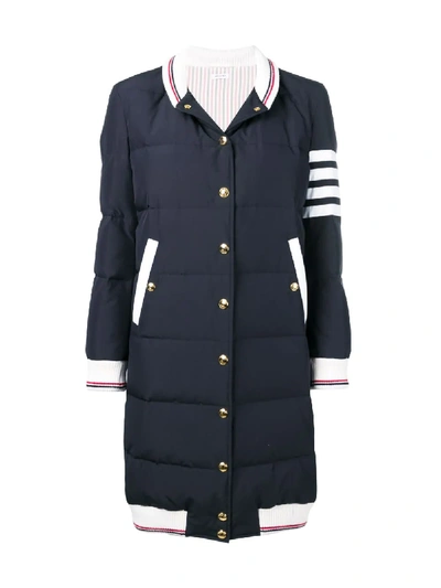 Thom Browne 4-bar Down Ripstop Bomber In Blue