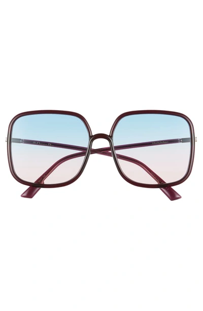 Shop Dior Stellair 59mm Square Sunglasses In Violet/ Pink Gradient