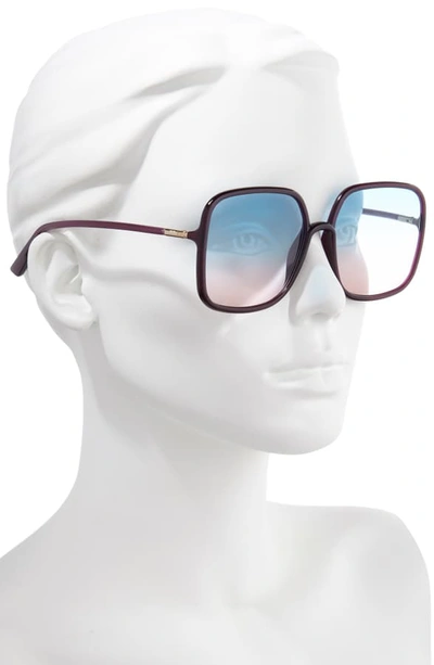 Shop Dior Stellair 59mm Square Sunglasses In Violet/ Pink Gradient