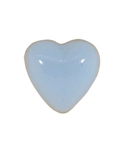 Shop Alison Lou Tiny Blue Heart Stud Earring In Ylwgold
