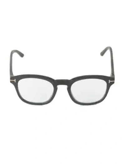 Shop Tom Ford 49mm Square Blue Block Optical Glasses In Black