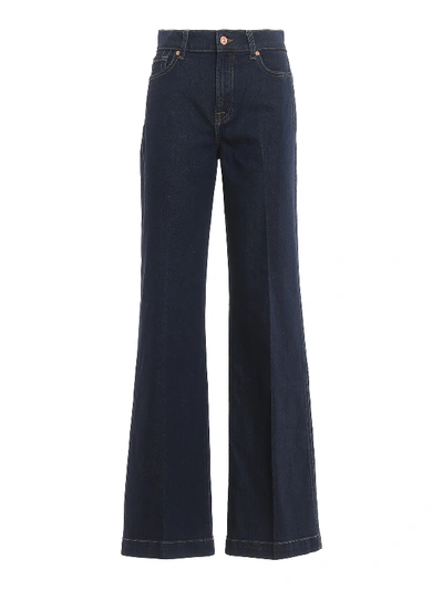 Shop 7 For All Mankind Lotta Flared Jeans In Dark Wash