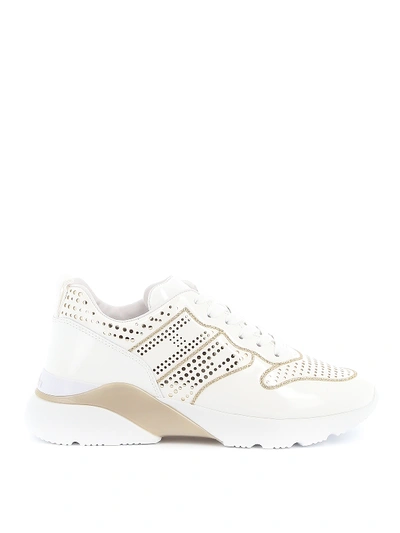 Shop Hogan Active One Laser Cut Sneakers In White