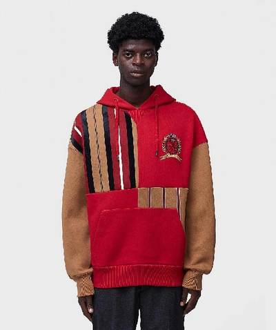 Shop Tommy Hilfiger Mens Striped Patchwork Hoodie