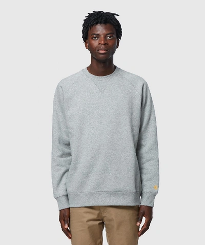 Carhartt Chase Crew-neck Sweatshirt In Gray