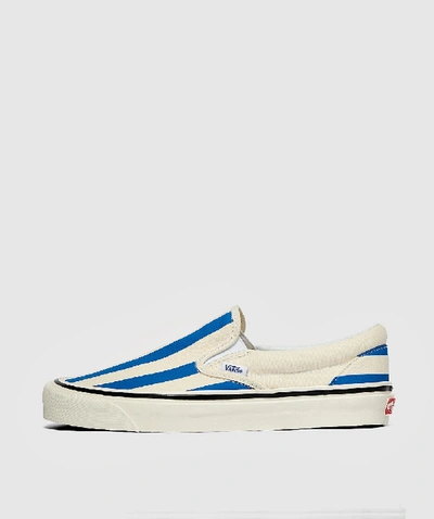 Shop Vans Mens Anaheim Slip-on Og Stripe Sneaker In White