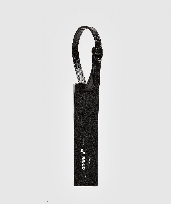 off white luggage tag