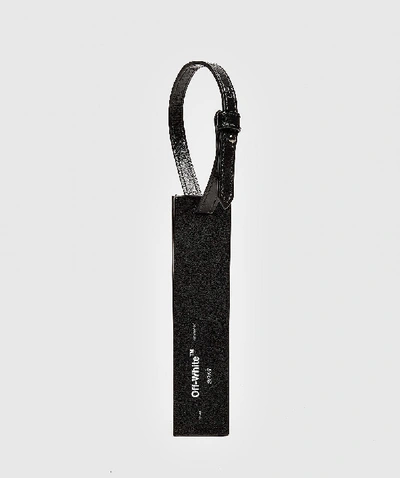 Shop Off-white Seasonal Logo Luggage Tag In Black