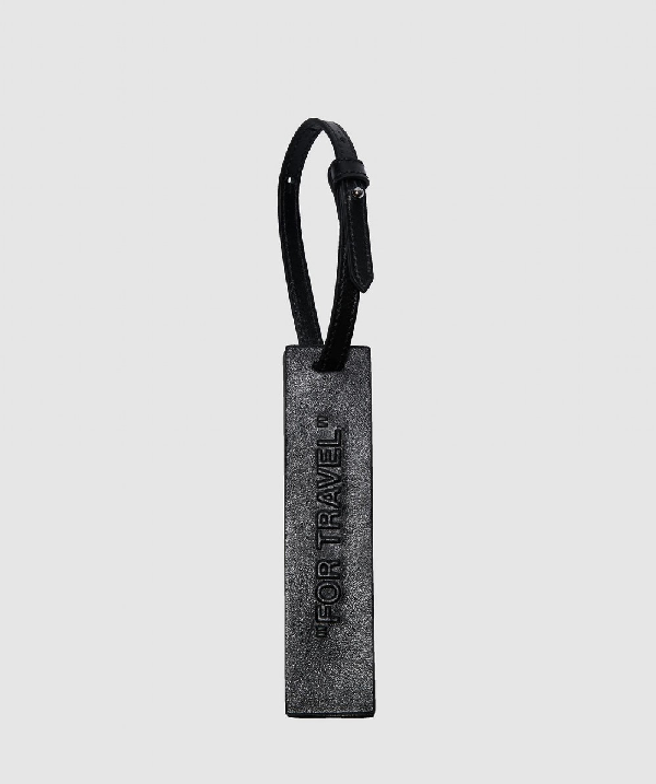 off white luggage tag
