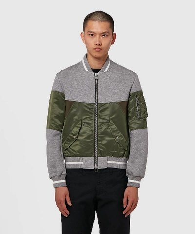 Shop Sophnet Fabric Mix Bomber Jacket In Grey