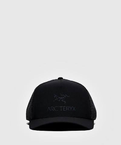 Shop Arc'teryx Logo Trucker Cap In Black
