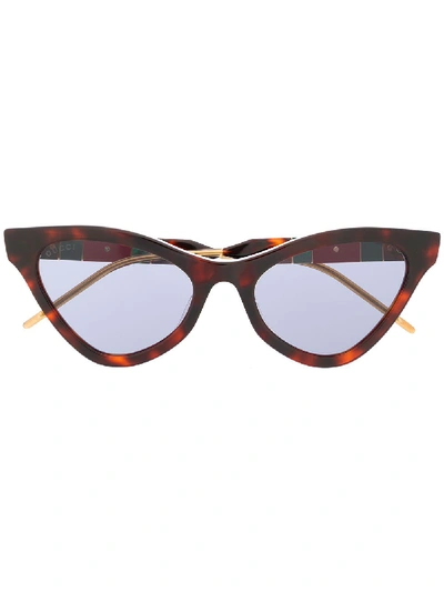 Shop Gucci Cat Eye Sunglasses In Brown