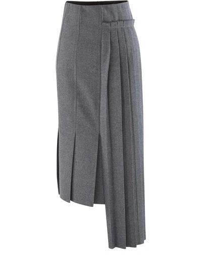 Shop Marni Pleated Skirt In Inox