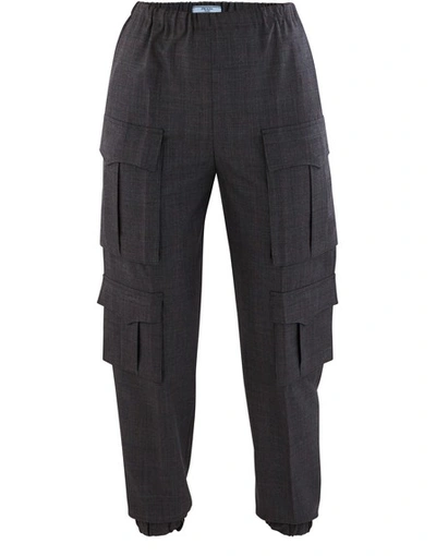Shop Prada Cargo Trousers In Grey