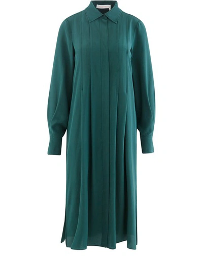 Shop See By Chloé Silk Midi Dress In Nightfall Green
