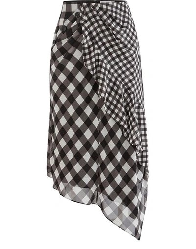Shop Self-portrait Asymmetric Midi Skirt In Color