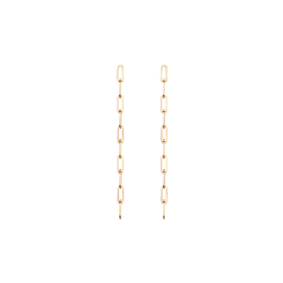 Shop Aurate Sway Medium Chain Earrings Long In Gold