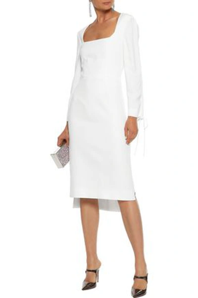 Shop Antonio Berardi Cutout Bow-embellished Cady Dress In White