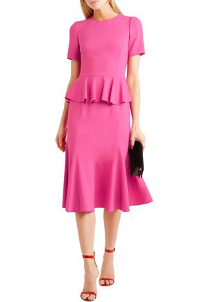 Shop Dolce & Gabbana Crepe Peplum Dress In Pink