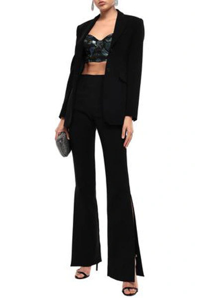 Shop Dolce & Gabbana Cropped Brocade Bustier Top In Black