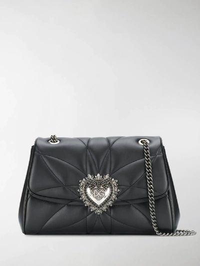 Shop Dolce & Gabbana Large Devotion Shoulder Bag In Black