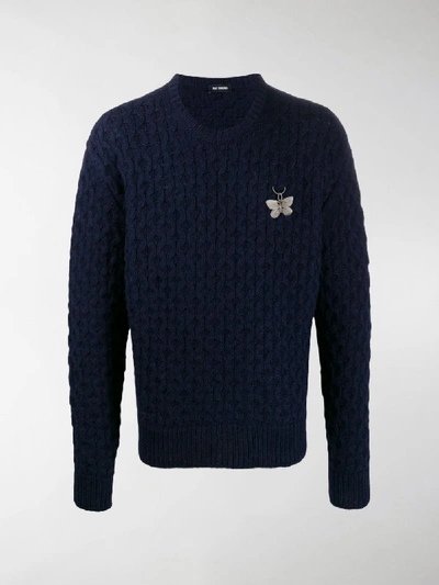 Shop Raf Simons Butterfly Charm Jumper In Blue