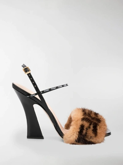 Shop Fendi Ffreedom High-heeled Strap Sandals In Brown