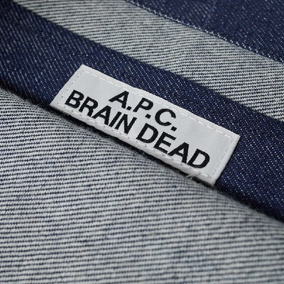 Shop Apc A.p.c. X Brain Dead Denim Tote Bag In Blue