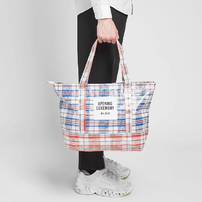 Shop Opening Ceremony Plaid Tote Medium In Red